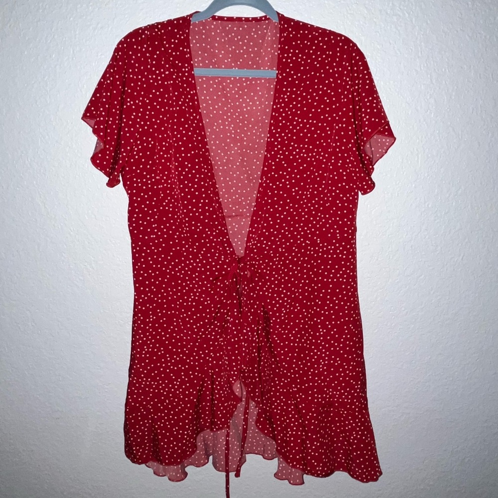 Red Mini Wrap Dress